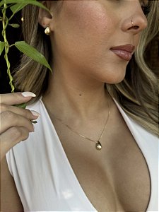 Conjunto gotinha • folheado a ouro