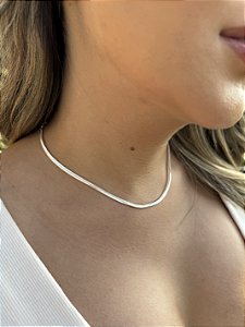 Choker malha • folheado a prata