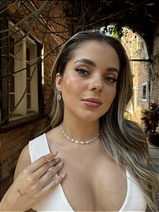 Choker concha metal • folheado a prata