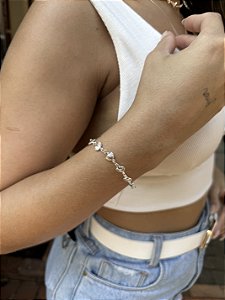 Pulseira concha metal • folheado a prata