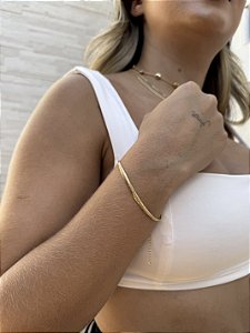 Pulseira malha • folheado a ouro