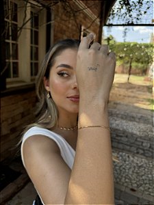 Pulseira bolinha amassada mini • folheado a ouro