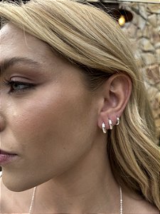 Trio argolas lisas • folheado a prata