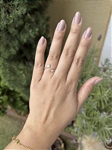 Anel solitário duplo • folheado a prata