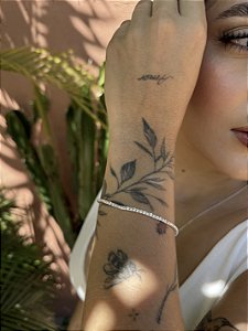 Pulseira strass cristal • folheado a prata