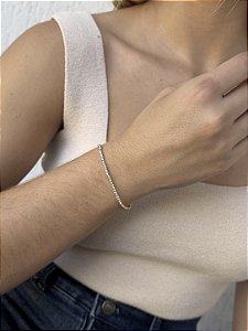 Pulseira strass cristal • folheado a ouro