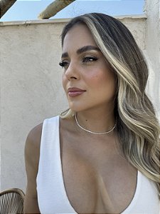 Choker riviera redonda • folheado a prata