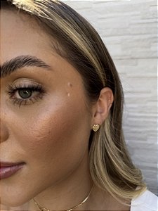 Brinco coração riscos • folheado a ouro