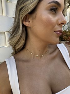 Choker bola orgânica • folheado a ouro