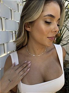 Choker bola orgânica • folheado a prata