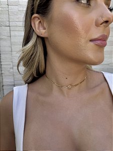 Choker nó laminado • folheado a ouro