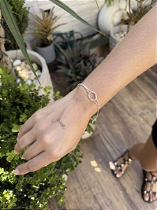 Pulseira nó laminado • folheado a prata