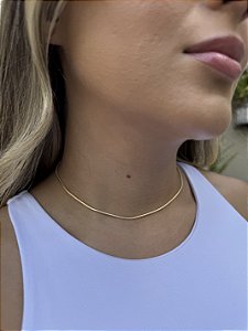 Choker malha fina • folheado a ouro
