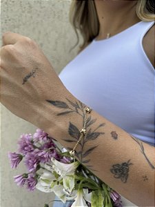 Pulseira flor abs • folheado a ouro