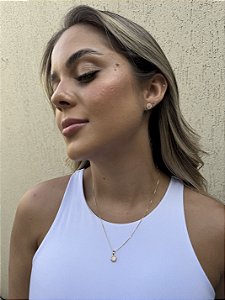 Colar redondinho zircônia • folheado a ouro