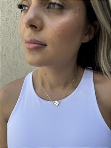 Choker trevo lapidado • folheado a ouro