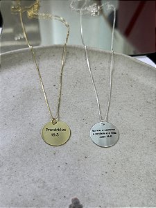Colar frase personalizado • frente ou frente e verso •