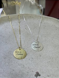 Colar medalha mamãe ou vovó personalizado • 20mm