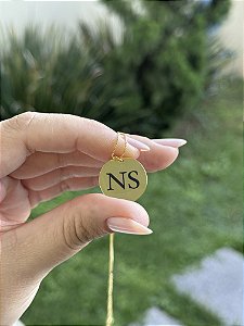 Colar medalha letra 1, 2 ou 3 personalizado • 20mm