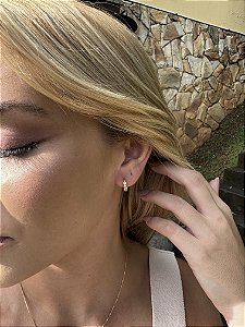 Argola solitário • folheado a ouro