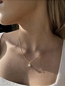 Colar ponto de luz riscos • folheado a ouro