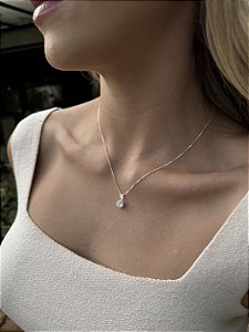 Colar ponto de luz riscos • folheado a prata