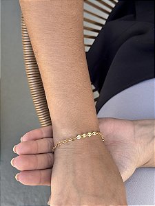 Pulseira moedas • folheado a ouro