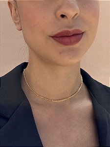 Choker tubinho • folheado a ouro