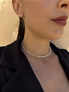 Choker tubinho • folheado a prata