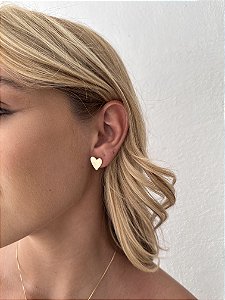 Brinco coração charme P • folheado a ouro