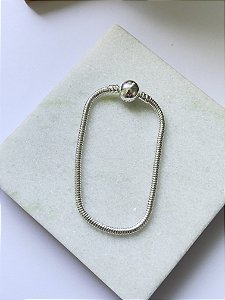 Pulseira berloque redonda • folheado a prata