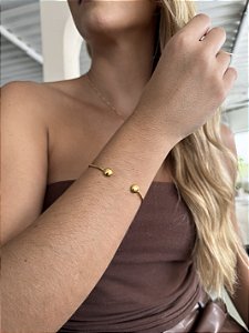 Bracelete bola • folheado a ouro