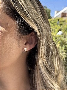 Brinco coração luxo • folheado a ouro