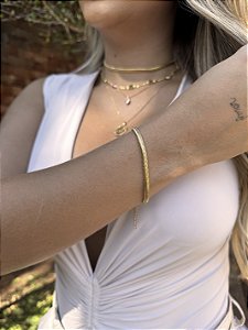 Pulseira fio alemão • folheado a ouro