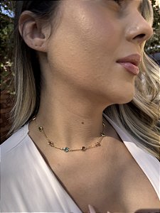 Choker tifany color • folheado a ouro