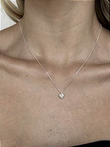 Colar coração solitário • folheado a prata