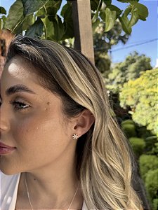 Brinco margarida • folheado a prata