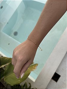 Pulseira bolinha ven. • folheado a ouro