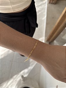 Pulseira elo coração • folheado a ouro