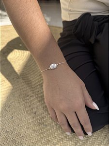 Pulseira gravata borboleta • folheado a prata