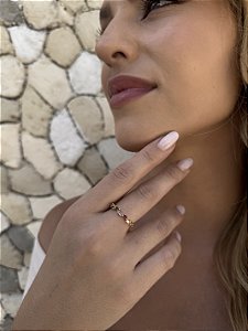 Anel baguetinha color • folheado a ouro