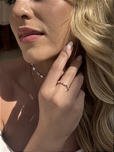 Anel baguetinha color • folheado a prata