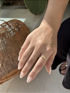 Anel 3 corações • folheado a ouro