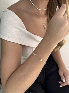 Bracelete oval • folheado a ouro