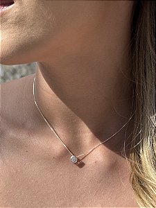 Colar chuveirinho zircônia • folheado