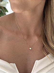 Colar chuveirinho zircônia • folheado a ouro