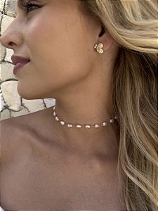 Choker pérola marroquina • folheado a ouro