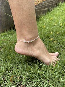 Tornozeleira concha • folheado a prata