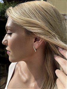 Argola coração clichê • folheado a prata