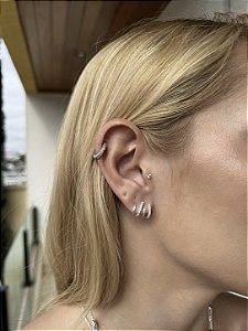 Earcuff linhas • folheado a prata